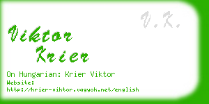viktor krier business card